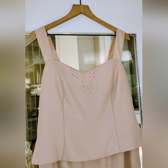 Chic Strapless Cream Vintage Evening Gown By Marsoni - Picture 3 of 4